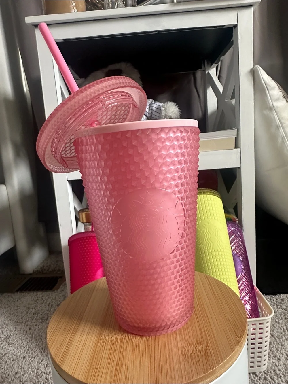 Starbucks Studded Reusable 16 OZ Tumblers- Coral and Pink (2-Pack)